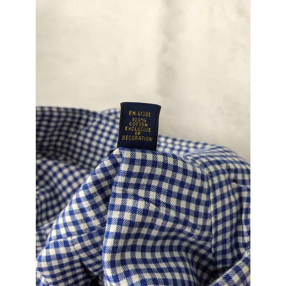 Polo Ralph Lauren Men's Blue Check Long Sleeve Shirt Size 2XLT Two Extra Large T